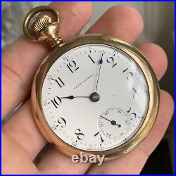 Antique Seth Thomas Grade 36 18S 7 Jewels Gold Filled Open Face Pocket Watch