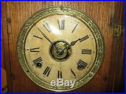 Antique Seth Thomas Hanging Kitchen Wall Clock With Alarm 8-day, Time/strike