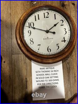 Antique Seth Thomas Hanging Schoolhouse Wall Clock