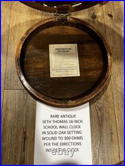 Antique Seth Thomas Hanging Schoolhouse Wall Clock