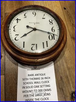 Antique Seth Thomas Hanging Schoolhouse Wall Clock
