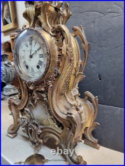 Antique Seth Thomas Imperial 1908-all Metal Clock 21 Inches Antique Seth Thomas Imperial 1908-all Metal Clock 21 Inches