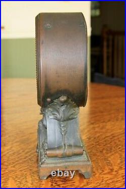 Antique Seth Thomas Long Alarm Model Roman Numeral Mantel Clock Thomaston CT