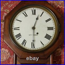 Antique Seth Thomas Long Drop Regulator Wall Clock All Original, No Key, damage