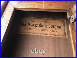 Antique Seth Thomas Long Drop Regulator Wall Clock Time Only Type Mahogany Case