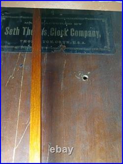Antique Seth Thomas Long drop octagon wind up clock Made In 1884