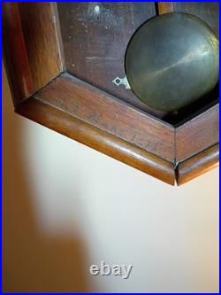 Antique Seth Thomas Long drop octagon wind up clock Made In 1884