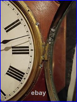 Antique Seth Thomas Long drop octagon wind up clock Made In 1884