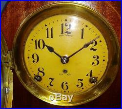 Antique Seth Thomas Mahogany Inlaid Mantel Clock Key-wound Top Condition
