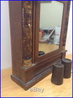 Antique Seth Thomas Mahogany Mirror Glass Weight Driven Key Wind Og Ogee Clock