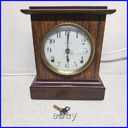 Antique Seth Thomas Mantel Clock Adamantine WithKey Tested Working Gong Sounds