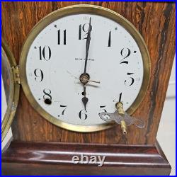 Antique Seth Thomas Mantel Clock Adamantine WithKey Tested Working Gong Sounds
