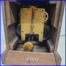 Antique Seth Thomas Mantel Clock Adamantine WithKey Tested Working Gong Sounds