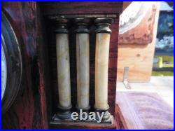 Antique Seth Thomas Mantel Clock Large Adamantine Finish Wooden F. Kroeber Key
