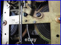 Antique Seth Thomas Mantel Clock Large Adamantine Finish Wooden F. Kroeber Key