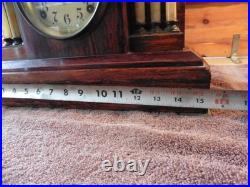 Antique Seth Thomas Mantel Clock Large Adamantine Finish Wooden F. Kroeber Key