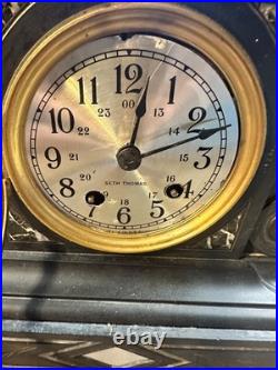 Antique Seth Thomas Mantel Clock Marble Base Art Deco Shelf Clock PARTS