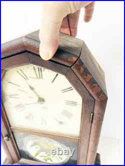 Antique Seth Thomas Mantel Clock Parlor Shelf Clock Reverse Painted Tablet