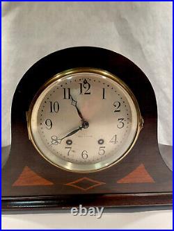Antique Seth Thomas Mantel Clock With Two Tone Wood