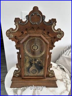 Antique Seth Thomas Mantel Clock with Carved Design