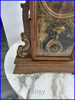Antique Seth Thomas Mantel Clock with Carved Design