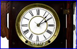 Antique Seth Thomas Mantel Clock with Stenciled Glass c. 1885