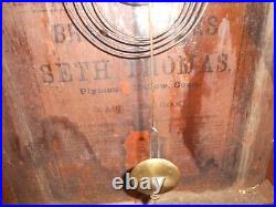 Antique Seth Thomas Mantle Chime 30hr Clock Weight Driven Wind Up 1875 1885