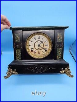 Antique Seth Thomas Mantle Clock Adamantine 1880 movement Clock Marble With Key