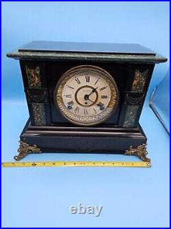 Antique Seth Thomas Mantle Clock Adamantine 1880 movement Clock Marble With Key
