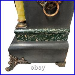 Antique Seth Thomas Mantle Clock Adamantine 6 Pillar LionHeads Ticks Repair Only