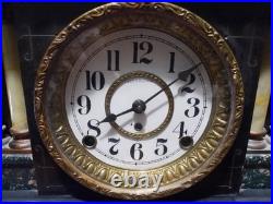 Antique Seth Thomas Mantle Clock Adamantine 6 Pillar Lion Heads