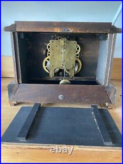 Antique Seth Thomas Mantle Clock Adamantine Veneer Working