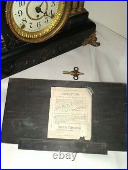 Antique Seth Thomas Mantle Clock Adamantine circa 1880s