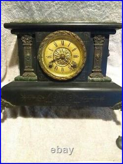 Antique Seth Thomas Mantle Clock Lion Adamantine 1880