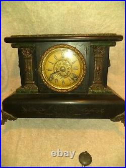 Antique Seth Thomas Mantle Clock Lion Adamantine 1880