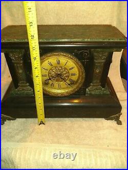 Antique Seth Thomas Mantle Clock Lion Adamantine 1880