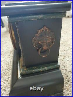Antique Seth Thomas Mantle Clock Lion Adamantine 1880 Missing key Ticks