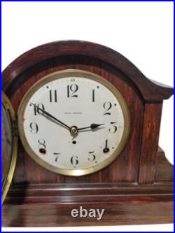 Antique Seth Thomas Mantle Clock Rosewood or Mahogany Pagoda Style