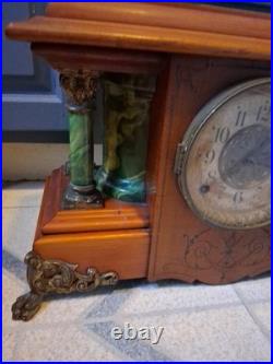 Antique Seth Thomas Mantle Clock Serviced & Workng With Key. Beautiful