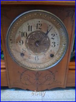 Antique Seth Thomas Mantle Clock Serviced & Workng With Key. Beautiful