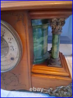 Antique Seth Thomas Mantle Clock Serviced & Workng With Key. Beautiful