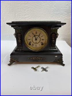 Antique Seth Thomas Mantle Clock w Pendulum/Winding Keys