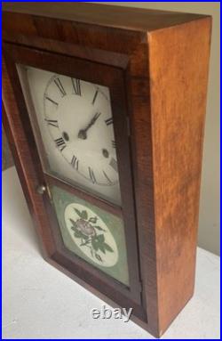 Antique Seth Thomas Mantle Gong Chime 8 Day Wind Up Movement Hand Painted Glass Antique Seth Thomas Mantle Gong Chime 8 Day Wind Up Movement Hand Painted Glass