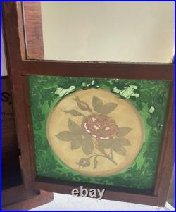 Antique Seth Thomas Mantle Gong Chime 8 Day Wind Up Movement Hand Painted Glass