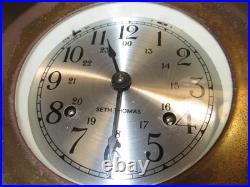 Antique Seth Thomas Mantle Ships Clock. Maritime Brass Movement