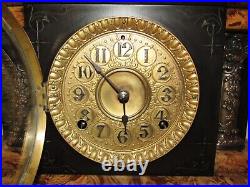 Antique Seth Thomas Marble Look Adamantine Clock 8-Day, Time/Strike