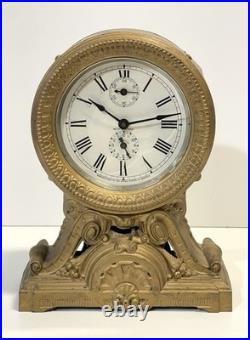 Antique Seth Thomas Metal Case Alarm Clock As Is For Parts Or Repair
