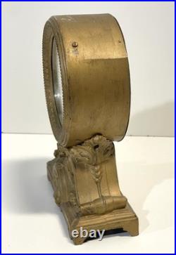 Antique Seth Thomas Metal Case Alarm Clock As Is For Parts Or Repair