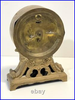 Antique Seth Thomas Metal Case Alarm Clock As Is For Parts Or Repair
