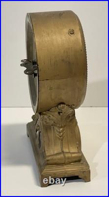 Antique Seth Thomas Metal Case Alarm Clock As Is For Parts Or Repair